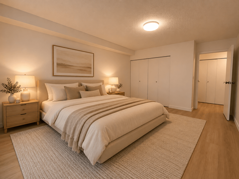 Floor plan for 2 beds, 2 baths, 930 sqft